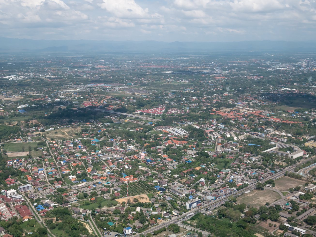 Aerial view of an urban development